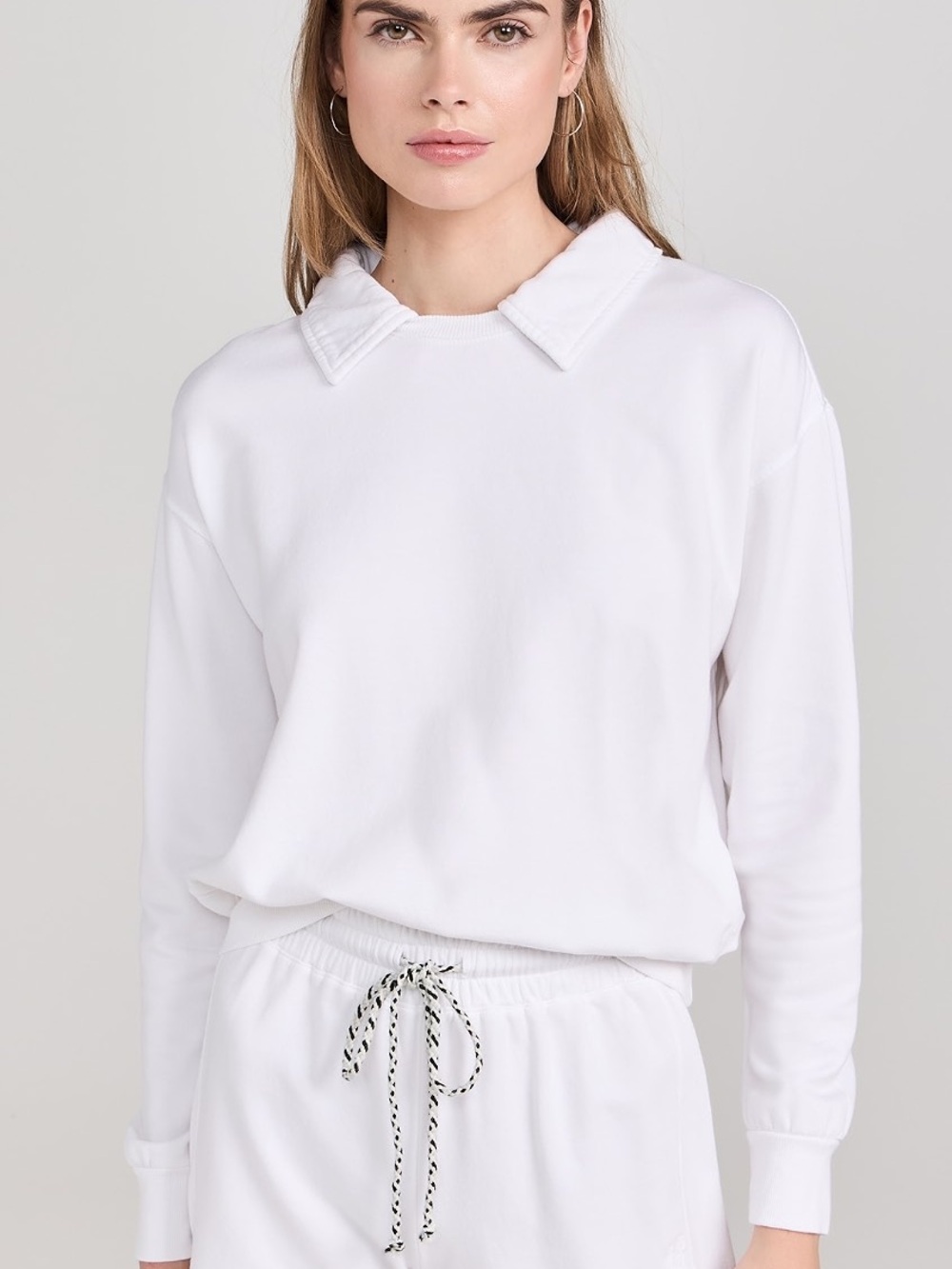 Monrow Supima Fleece Collared Sweatshirt